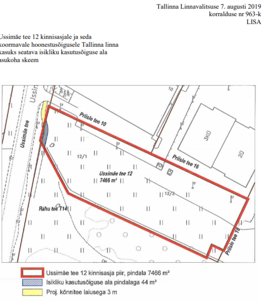 IKÕ Ussimäe tee 12 kinnisasjal