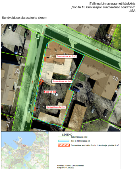 Sundvalduse asukohaskeem Soo tn 15 katastriüksusel