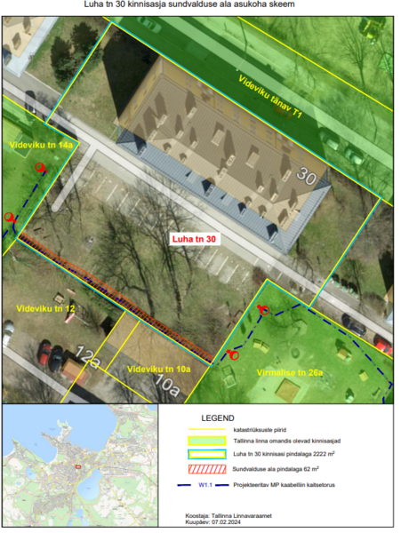 Sundvalduse asukohaskeem Luha tn 30 kinnisasjal