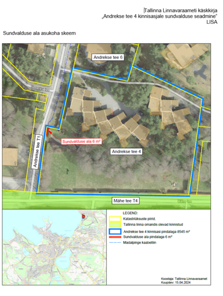 Sundvalduse asukohaskeem Andrekse tee 4 katastriüksusel