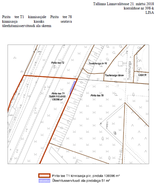 Reaalservituut Pirita tee T1 kinnisasjal