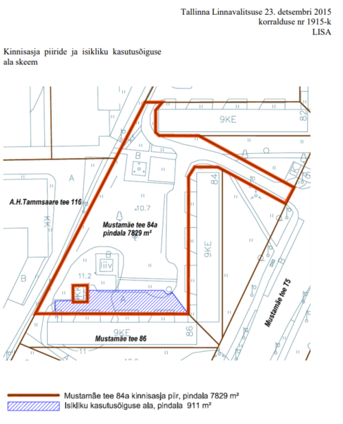 IKÕ Mustamäe tee 84a kinnisasjal